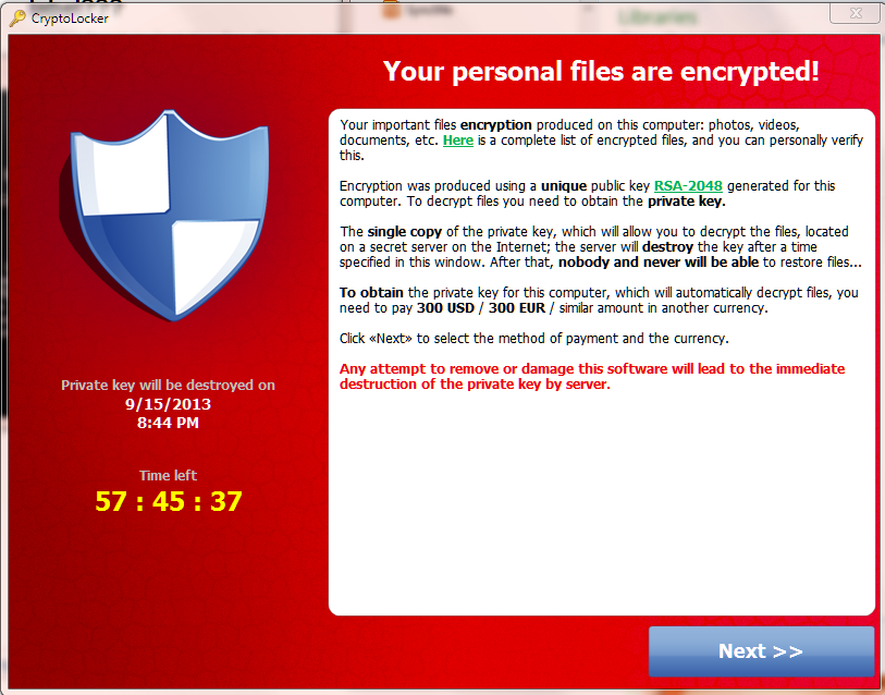 CryptoLocker Ransomware and why it can ruin your day very quickly